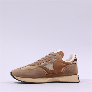 Victoria Cosmos Nylon Sporty Trainer - Camel Leopard